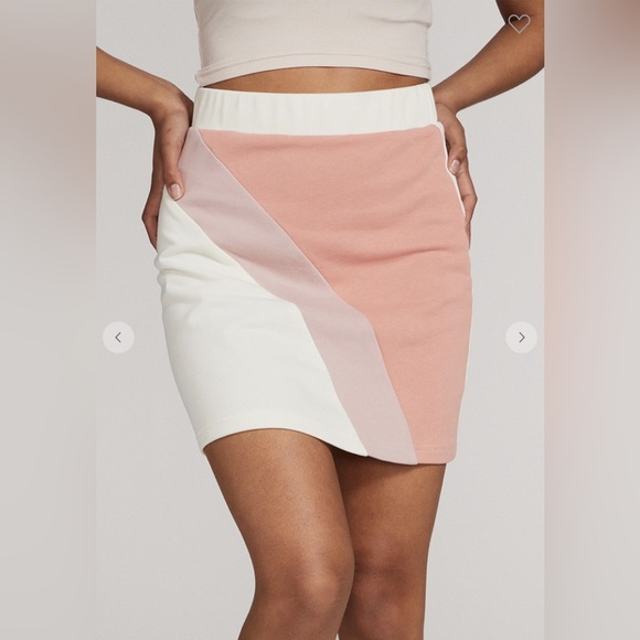 NWT Miss Sparkling Cream & Blush Stripe Skirt - Picture 1 of 11